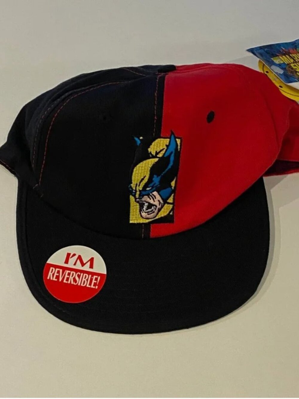 Vintage 90s Marvel Comics split reversible hat New old Stock